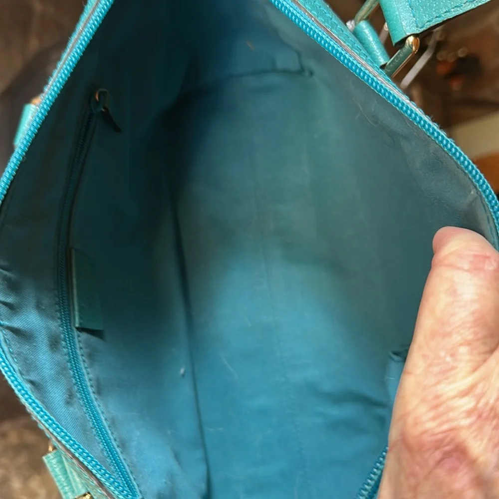 Gucci Teal Calf Leather Boston Bag Made in Italy. Comes with COA